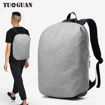New 2017 Simple Casual Famous Brand Zipper Men's Daily Backpack Antiefproof Leather Bottom Laptop Backpack Lightweight Bagpack