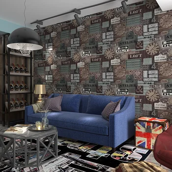 Hot Classic Style Wallpaper Industry British Nostalgia Brick Grain Bedroom Living Room Sofa Background Wall Paper Roll