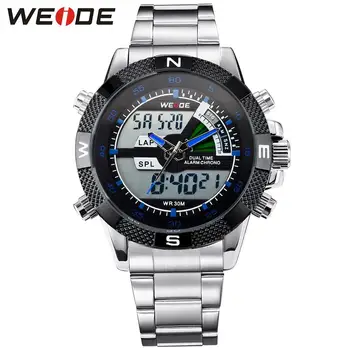 WEIDE Watch Men Luxury Brand Quartz Movement LCD Analog Digital Display 3ATM Water Resistant Wristwatch Sale Items