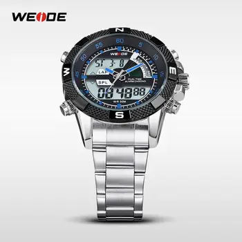 WEIDE Watch Men Luxury Brand Quartz Movement LCD Analog Digital Display 3ATM Water Resistant Wristwatch Sale Items