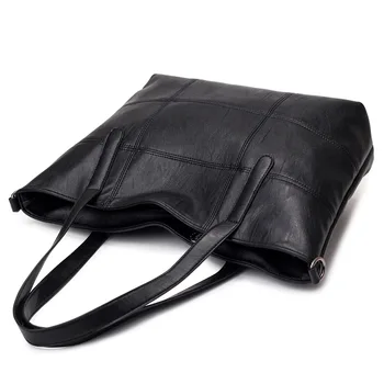 Brand Pu Leather Bags Women Casual Tote 3 Colors Shoulder Bags Solid Soft Zipper Composite Bag SET