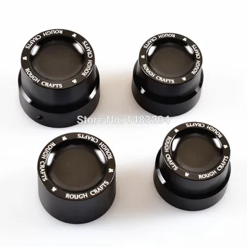 2Pair Rough Crafts Black Aluminum Axle Nut Covers Bolt Kit Fits For Harley Sportster XL883 XL1200 Dyna Touring V-Rod