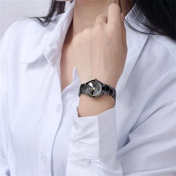 DOM Top Luxury Design Men Women Lovers Wrist Watch Tungsten Steel Strap Business Quartz WristWatch Relojes Mujer 2017 Gift