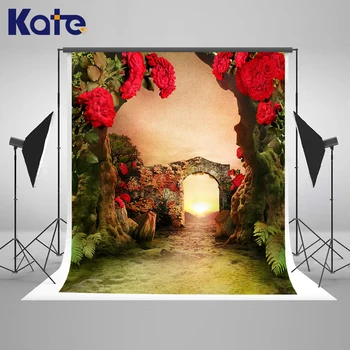 Kate 8X8FT Floral Courtyard Wedding Backdrops Garden Photo Flower Wall Wedding Backdrops Washable and Wrinkle Free Background