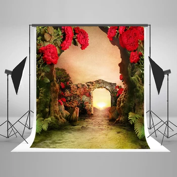 Kate 8X8FT Floral Courtyard Wedding Backdrops Garden Photo Flower Wall Wedding Backdrops Washable and Wrinkle Free Background