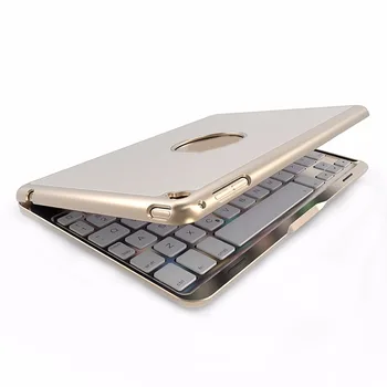 Aluminum Backlit Bluetooth Keyboard Folio Case 7 Backlight For iPad Mini 1 2 3