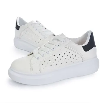ZCHEKHEN Breathable Fashion White Shoes Slipony Women Footwear 2017 Spring Summer Pu Slip on Casual Shoes Hollow Out