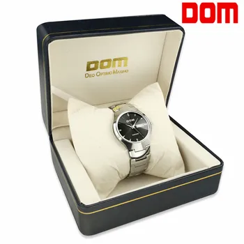 Men Watches DOM Luxury Design Wrist Watch Special Double Calendar Design Male Tungsten Steel Quartz Wrist Watch Fashion Watch