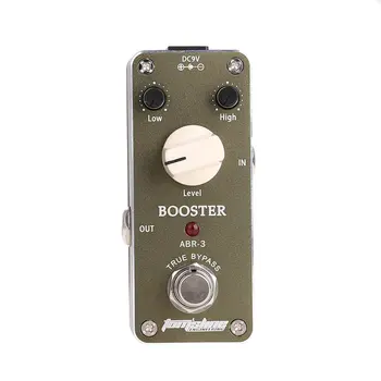 MSOR Aroma ABR-3 Mini Booster Electric Guitar Effect Pedal with Fastener Tape Sticker Aluminum Alloy Housing True Bypass