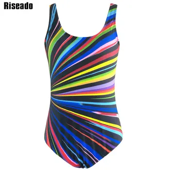 Riseado 3XL Plus Size Swimwear Women One Piece Swimsuit 2017 New Striped Backless monokini Female Bathing Suits