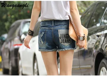 Wangcangli 2017 Summer Fashion Style Slim Thin Cotton Denim Jeans Shorts Women Hole Jean Shorts Casual Ladies Short Trousers Hot