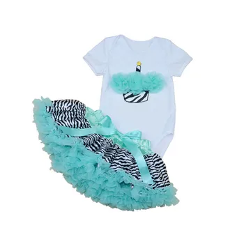 Summer Style Girl Children Clothing Sets Short Sleeve Flower Romper + Stripe Tutu Dress Two-piece Fashion Newborn Girl Clothing