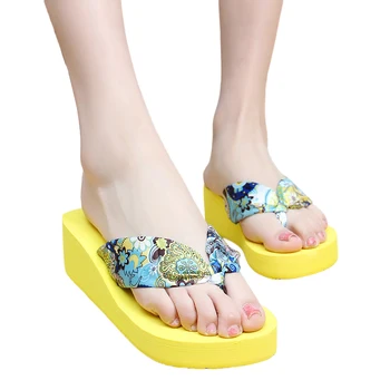 New Summer Woman Shoes Bohemia National Woman Flip Flops Beach Woman Sandals Non-slip Platform Slippers color zapatilla ST17