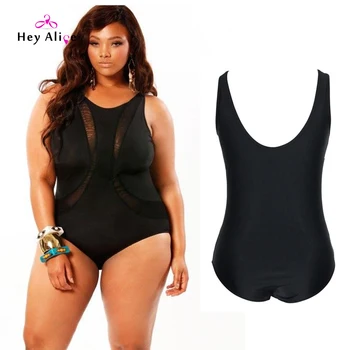 New Plus Size Swimsuit Black Supper Size Women Swimsuit One Piece Hollow Sexy Plus Size Pool Bathing Suit