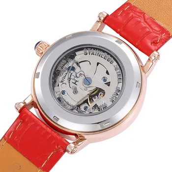 Shenhua Top Brand Luxury Rose Gold Watches Women 30M Waterproof Skeleton Automatic Mechanical Watches For Women Wristwatch Reloj