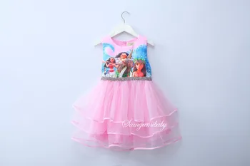 Trolls Dress cartoon character pattern robe mariage fille princesse summer girls tutu dresses for girls birthday dress