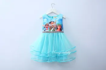 Trolls Dress cartoon character pattern robe mariage fille princesse summer girls tutu dresses for girls birthday dress