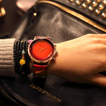 BAOGELA Lady's Fashion Luxury Dress Quartz Wrist Watch with Leather Strap relogio feminino