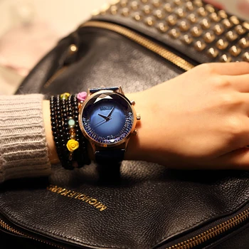 BAOGELA Lady's Fashion Luxury Dress Quartz Wrist Watch with Leather Strap relogio feminino