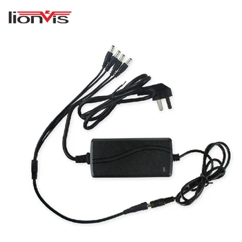 Power Adapter AC100-240V To DC 12V5A 1 to 4 Splitter Cable Power Supply Adapter For CCTV Security Camera System