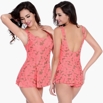 New Plus Size 2017 Sexy Women Small floral One-Piece Swimwear Backless Padded Floral One-Piece Monokini Swimsuit Set LTYY017