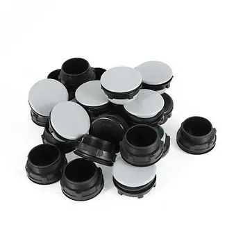 24 Pieces Black + Gray Plastic Push Button Switch 30mm Mount Hole Panel Plug