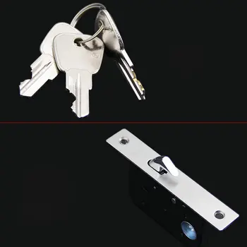 Zinc Alloy Invisible Door Locks Handle with Keys for Sliding Barn Wooden Door Furniture Hardware
