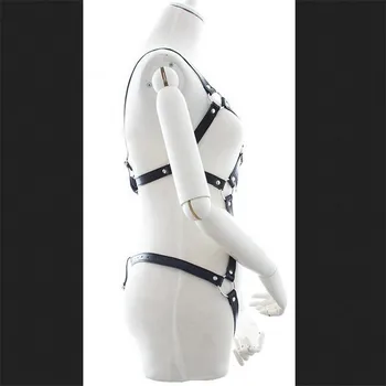 New Sexy Lingerie Foreplay Cupless Chastity Slave Harness Restraints Bondage Halter Open Crotch Fetish Wear Teddy Cupless Bra