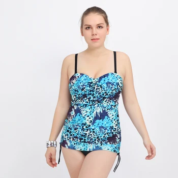 Plus Size Women Swimsuit One Piece Bodysuit Large Size Monokini Push Up Swimwear Female Padded Beach Covers Up FD81662