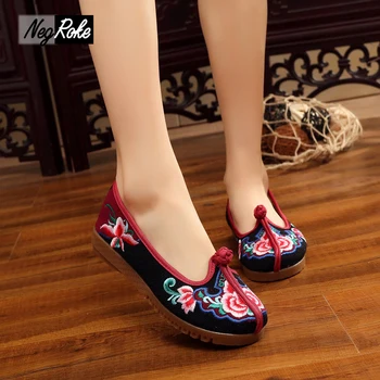Fashion Han Chinese Clothing single shoes women Casual Embroidered ballet flats shoes oxford shoes for women plimsolls walking