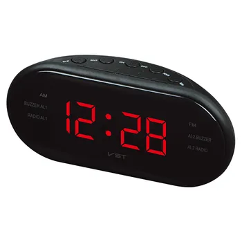 New Portable FM/AM Dual Band Radio Receiver With Clock LED Display Sleep Snooze Multifunction Mini Radio Receiver 4 Color
