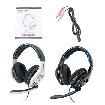 SADES SA810 Stereo Gaming Headphone Over Ear Headset With Volume-Control Mic