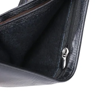 CAMENO Brand Genuine Leather Fashion Short Wallet Casual Soild Men With Coin Pocket Purse