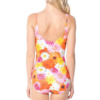 2017 New Sunflower One Piece Swimsuit Sexy Printed Swimwear Women 1 Piece Bathing Suit Bather Beach Bather Maillot de bain YY82