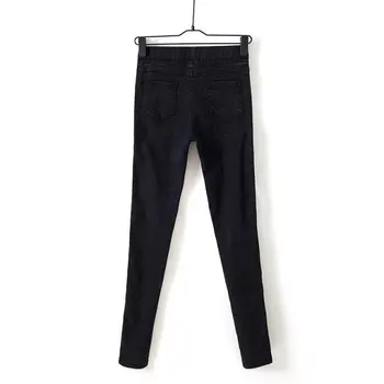 2017 New Fashion Slim Thin Double Zipper boyfriend Jeans woman Big Yards Elastic High Waist Casual Pencil Pants For Women TC005