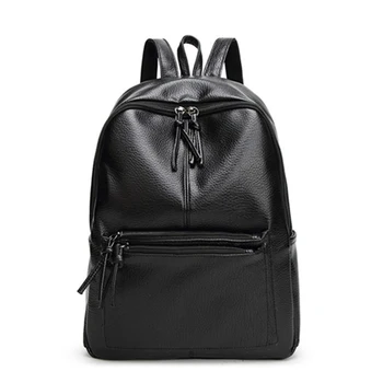 CETIRI Women Backpacks Backpacks Korean Style School Bags PU Leather New College Wind Leisure Teens Student Backpack TWO Zipper