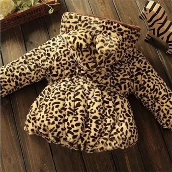 Children's Clothing Winter Coat Thicker Section Leopard Baby Leopard Coat Warm Padded Jacket Sherpa