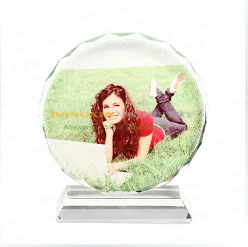 3Pcs SJ-03E Circle Blank K9 Crystal Photo Frame For Sublimation Customized Picture