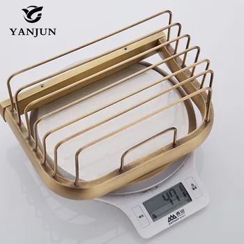 Yanjun Brass Chrome Plated Bath Towel Holder Basket Storage Rack Accessories For Bathroom single tier shelf YJ-8513