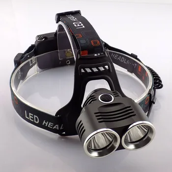 Cree T6 Headlamp High Power Bright Head Light Lamps 4000 Lumens Headlight Frontal Flashlight with 18650 battery + AC charger
