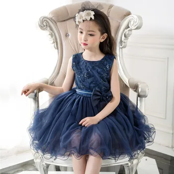 Brand Baby Girls Dress Children Kids Casual Clothes Bowknot Dresses 4 5 6 7 8 9 Year Sleeveless Mesh Dresses Girls