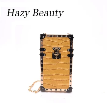 Hazy beauty New crocodile women phone box bag super chic lady cross body chain bag small phone purse show hot design bag DH547