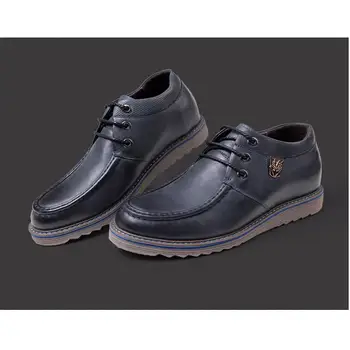 2.36 Inches Taller-Genuine Leather Heightening Elevated Shoes Business Casual Derby Shoes