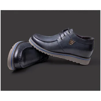 2.36 Inches Taller-Genuine Leather Heightening Elevated Shoes Business Casual Derby Shoes
