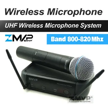 UHF Karaoke Wireless Microphone System With Super Cardioid Handheld Transmitter Microfone Mic Band 800-820Mhz