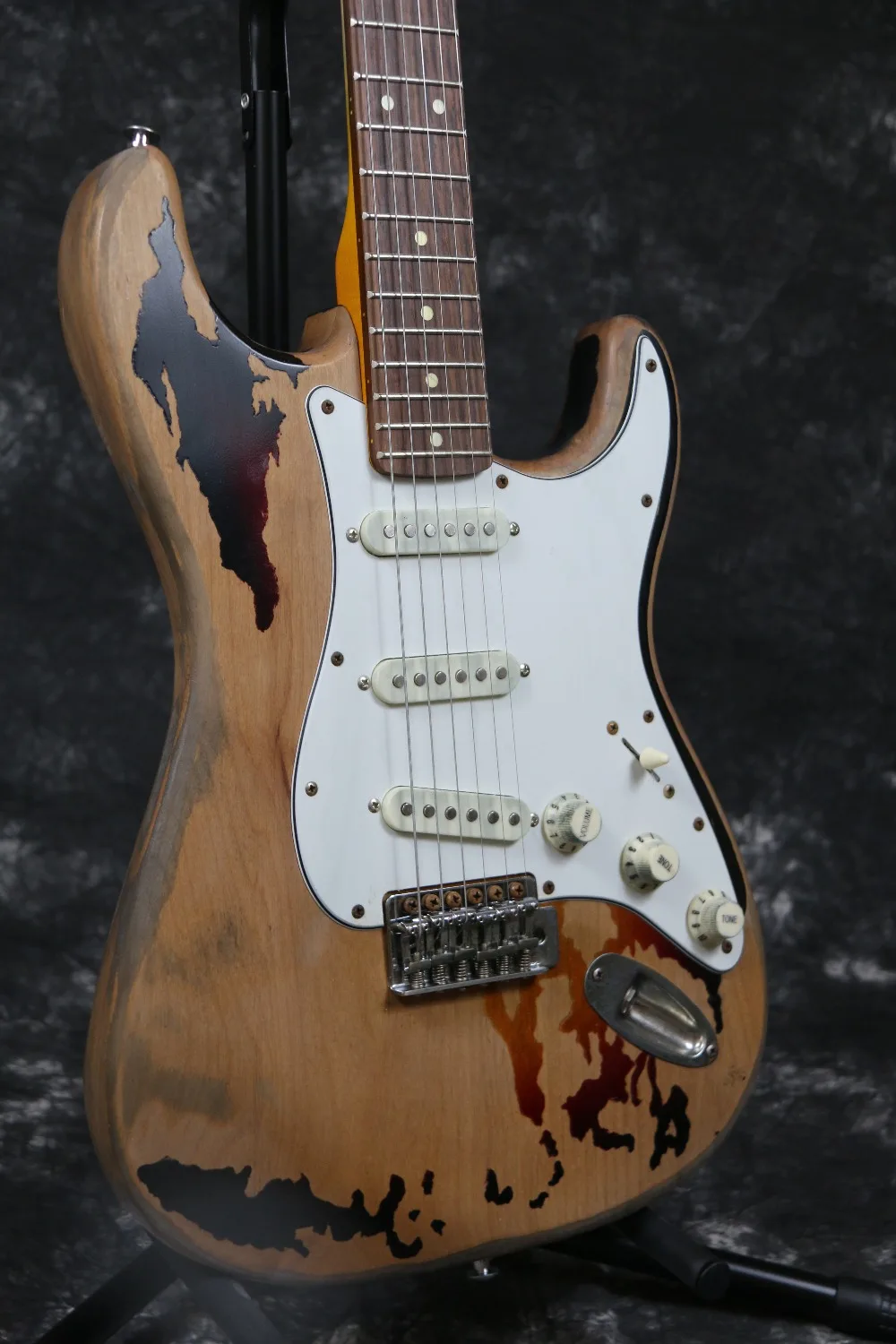 Handmade Relic ST electric guitar eged hardware alder body tremolo bridge Rory Gallagher Signature aged guitar