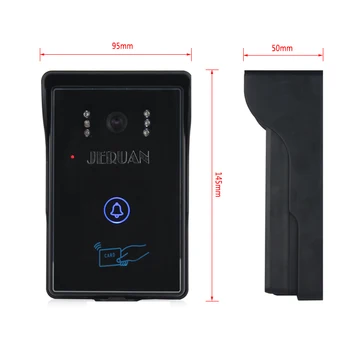 JERUAN 7`` video door phone intercom System monitor new RFID waterproof Touch Camera+700TVL Analog Camera