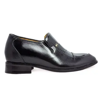 8125 -Real Oxhide Men Dress Loafer Office Boss Wearing Gentry Elegant Style Black Leather Shoes height increase taller 7CM