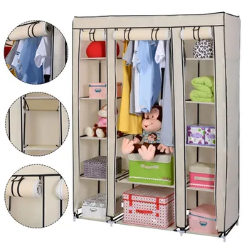 Modern Furniture Bedroom Nonwoven Wardrobes Clothe Portable Lockers Closet Sundries Dustproof Storage Cabinet Sale