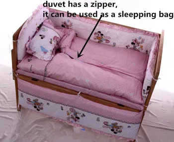 Promotion! 10PCS Cot Crib Bedding set for Boy Baby bed kit (bumper+matress+pillow+duvet)